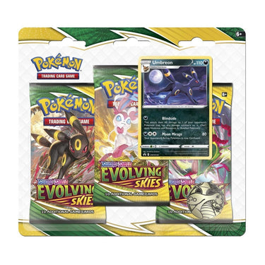 Pokémon TCG: Evolving Skies 3 Pack Blister Booster Pack - Eiscue or Umbreon - PokeRvm